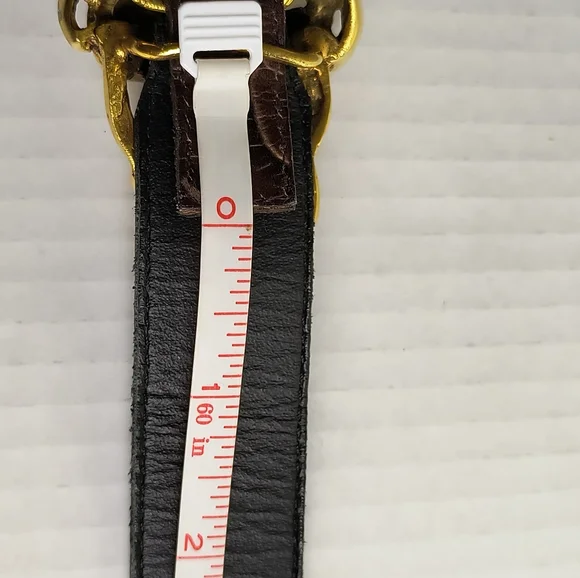 Connie Bates For Fahrenheit Brown Embossed Belt with Gold Buckle - Picture 11 of 15